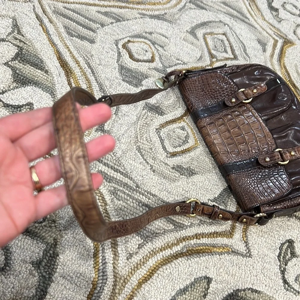 💕 Brahmin brown crocodile leather large crossbody bag 💕